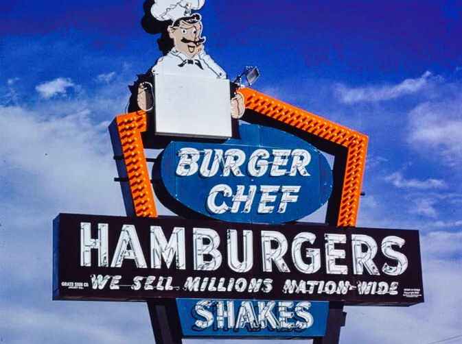 Burger Chef - Old Photo Of Burger Chef Sign On M-66 In Ionia (newer photo)